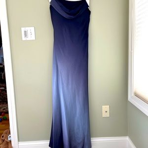 Purple/blue floor length slip dress